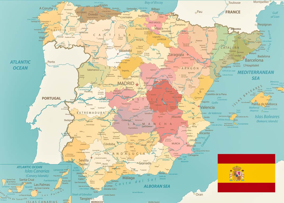 Karte von Spanien