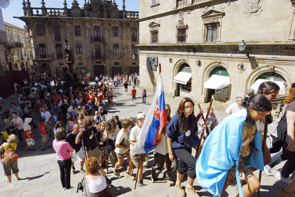 Katholische Pilger in Santiago de Compostela