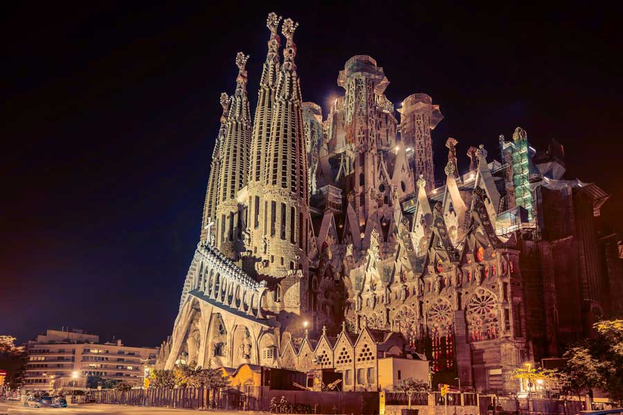 Besuch Sagrada Família Sagrada Familia bei nacht