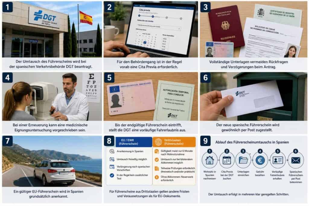 Ablauf beim Führerscheinumtausch in Spanien