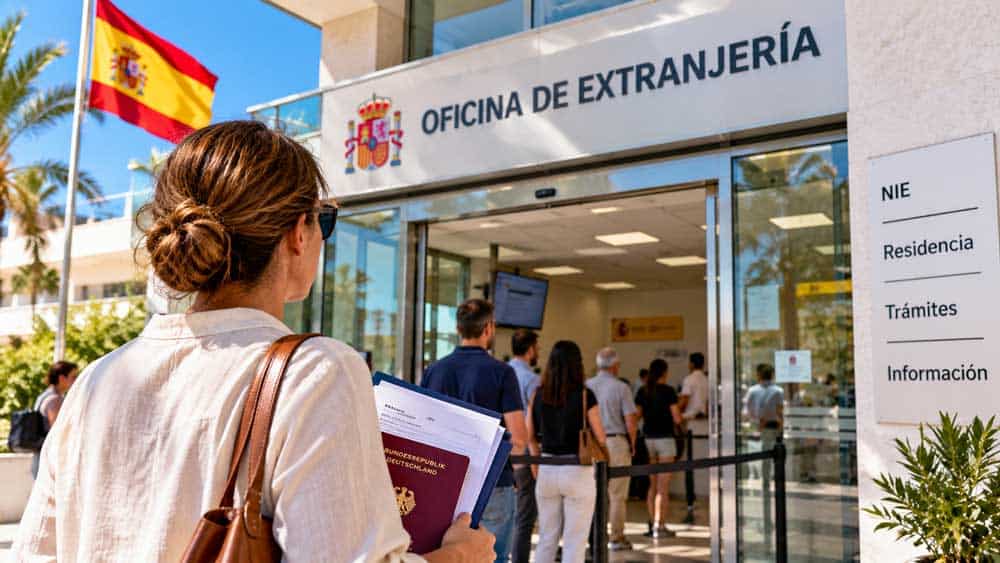 Warteschlange-vor-Spaniens-Auslaenderbehoerde